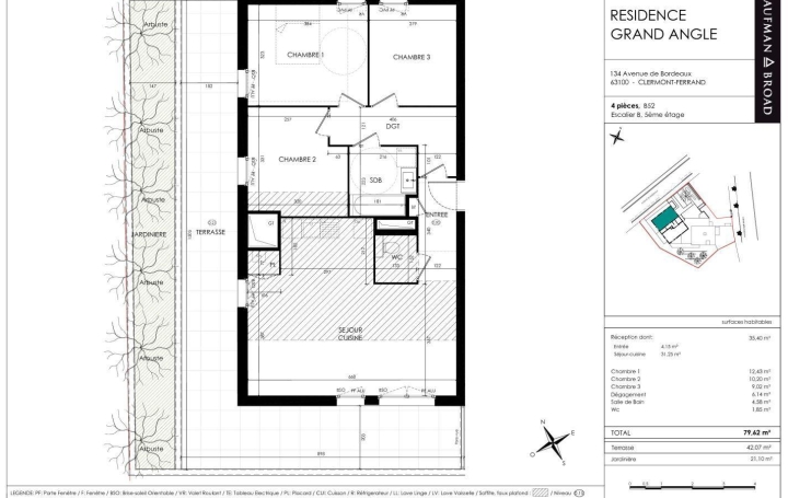 Réseau Immo-diffusion : Appartement P4  CHAMALIERES  80 m2 380 000 € 