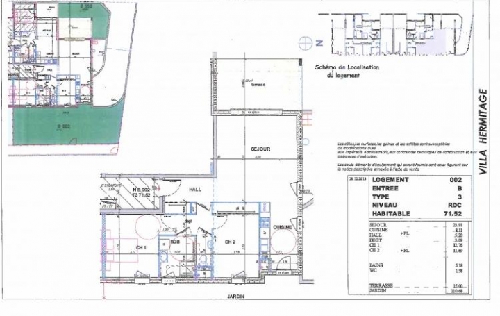 Réseau Immo-diffusion : Appartement P3  PONT-DE-L'ISERE  72 m2 159 000 € 