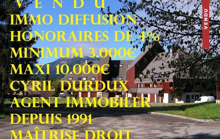 Réseau Immo-diffusion : Appartement P1  SAINT-PIERRE-DE-CHARTREUSE  19 m2 50 000 € 