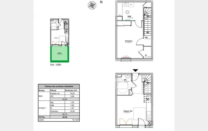 Réseau Immo-diffusion : Appartement P2  GENAS  48 m2 169 900 € 
