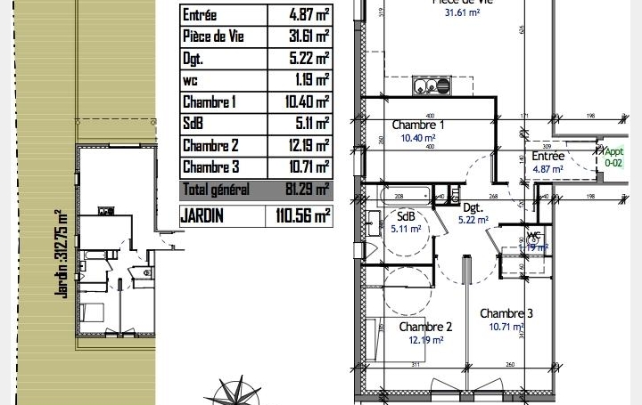 Réseau Immo-diffusion : Appartement P4  TASSIN-LA-DEMI-LUNE  81 m2 331 960 € 