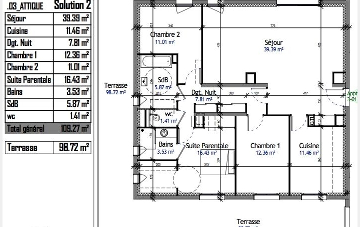 Réseau Immo-diffusion : Appartement P4  TASSIN-LA-DEMI-LUNE  109 m2 557 700 € 