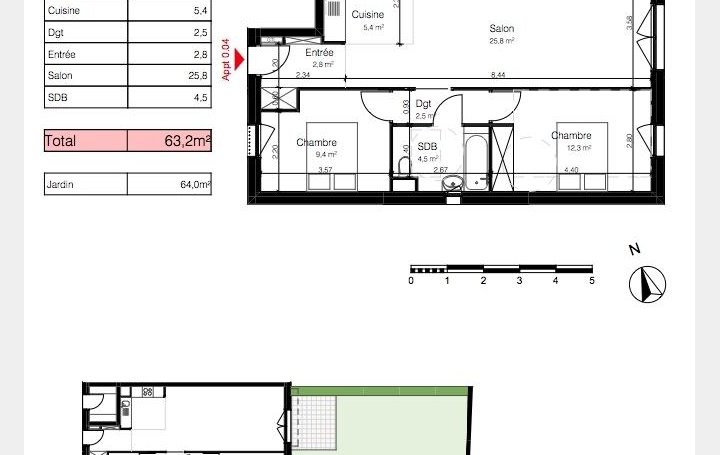 Réseau Immo-diffusion : Appartement P3  CHASSIEU  63 m2 232 260 € 
