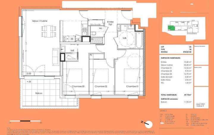 Réseau Immo-diffusion : Appartement P4  PESSAC  87 m2 439 980 € 