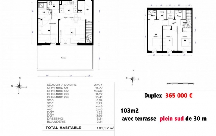 Réseau Immo-diffusion : Appartement P5  MERIGNAC  103 m2 365 000 € 