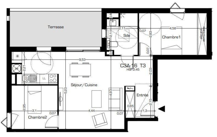 Réseau Immo-diffusion : Appartement P3  BEZIERS  65 m2 230 900 € 