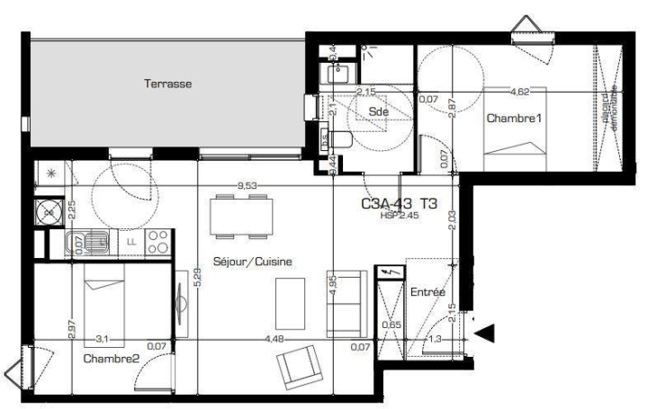 Réseau Immo-diffusion : Appartement P3  BEZIERS  66 m2 248 500 € 