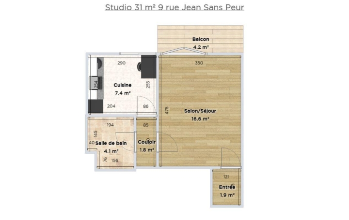 Studio DIJON (21000)  31 m2 89 000 € 