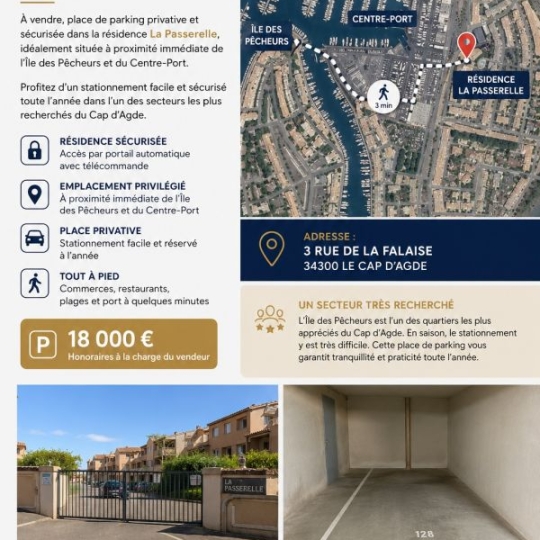 Parking LE CAP-D'AGDE (34300) m2 - 18 000 € 