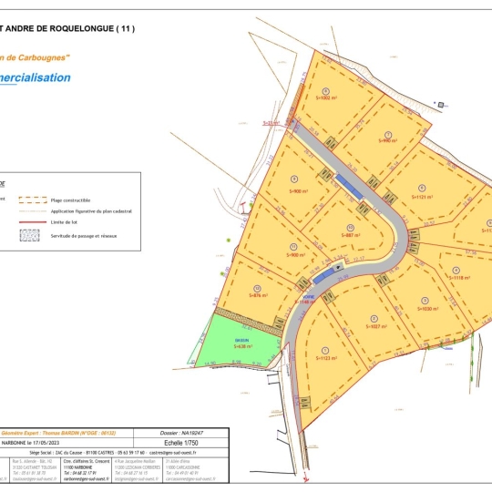Réseau Immo-diffusion : Terrain SAINT-ANDRE-DE-ROQUELONGUE (11200) m2  110 000 € 