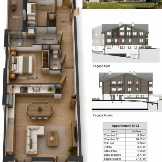 Réseau Immo-diffusion : 3 Pièces MORILLON (74440) 61.00m2  438 000 € 