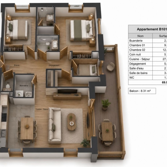 Réseau Immo-diffusion : 3 Pièces MORILLON (74440) 70.00m2  507 000 € 
