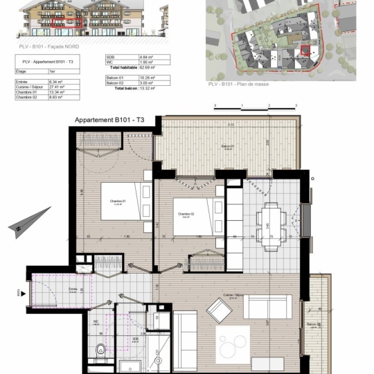 Appartement SAMOENS (74340) 63.00m2 455 000 € 