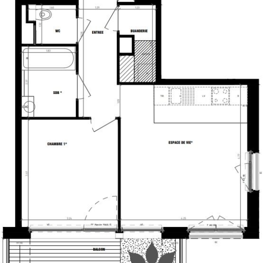 2 Pièces PARIS (75013) 49.00m2  - 566 000 € 