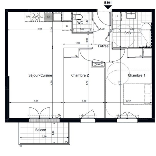Appartement PONTOISE (95000) 66.00m2 270 000 € 