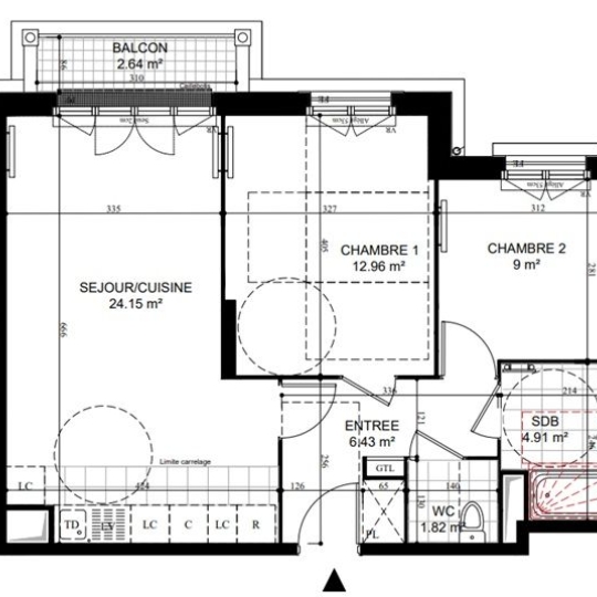 3 Pièces PUISEUX-EN-FRANCE (95380) 59.00m2 - 253 000 € 