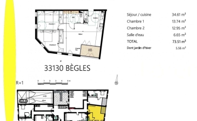 Appartement BEGLES (33130) 73 m2 357 900 € 