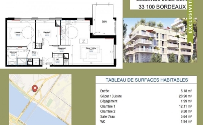 Appartement BORDEAUX (33000) 66 m2 388 500 € 