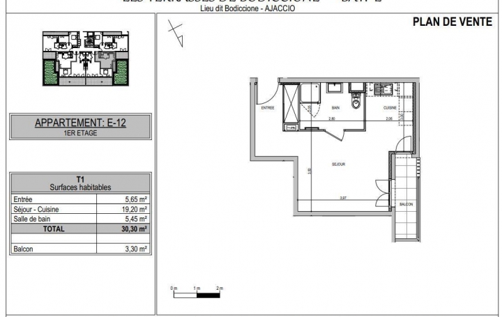 Réseau Immo-diffusion : Appartement P1  AJACCIO  30 m2 121 000 € 