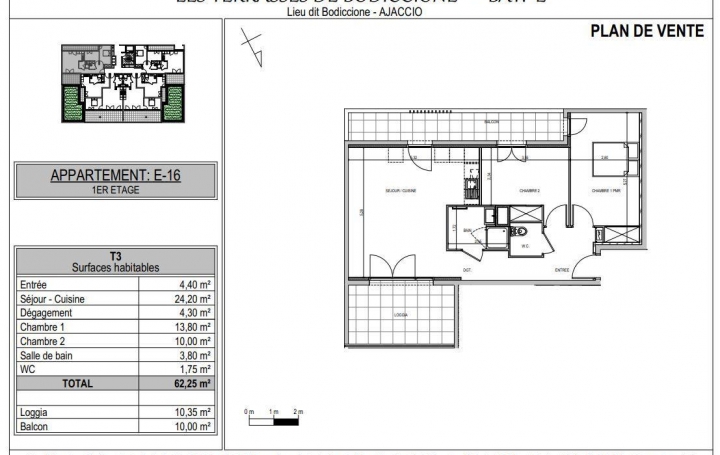 Réseau Immo-diffusion : Appartement P3  AJACCIO  62 m2 211 000 € 