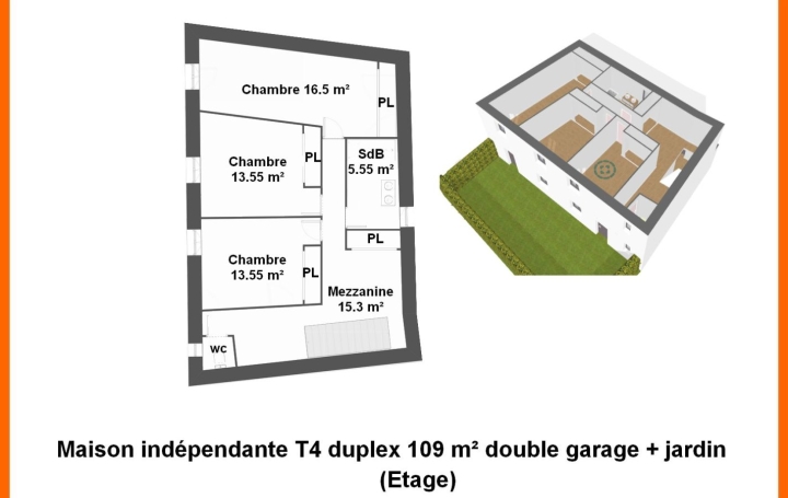 Maison de ville MONTLUEL (01120)  109 m2 298 000 € 