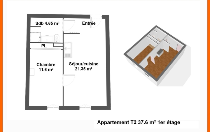 2 Pièces MONTLUEL (01120)  38 m2 135 000 € 