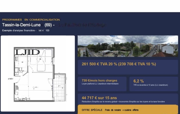2 Pièces TASSIN-LA-DEMI-LUNE (69160)  42 m2 239 708 € 