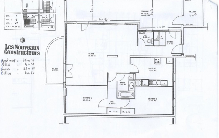 Réseau Immo-diffusion : Appartement P3  GRENOBLE  86 m2 234 000 € 