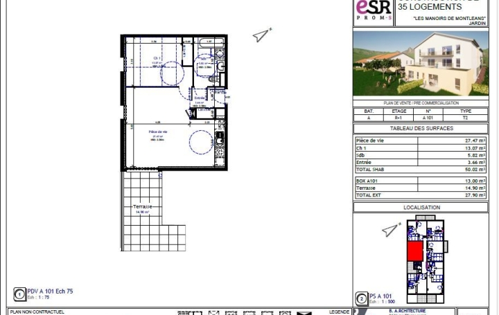 2 Pièces VIENNE (38200)  50 m2 179 000 € 