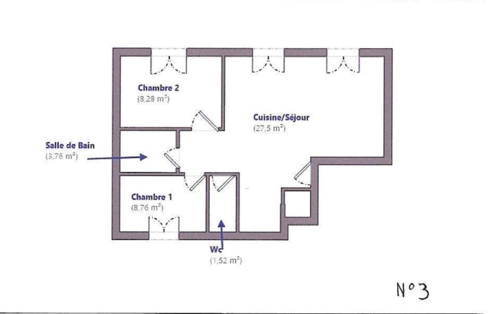 3 Pièces LE GRAU-DU-ROI (30240)  50 m2 232 000 € 