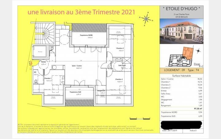 Réseau Immo-diffusion : Appartement P4  BEGLES  97 m2 487 881 € 