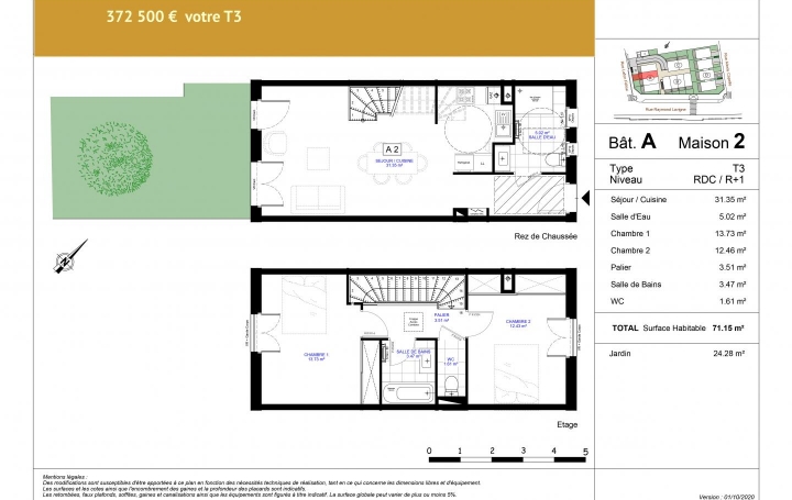 Réseau Immo-diffusion : Maison  LE BOUSCAT  71 m2 372 500 € 