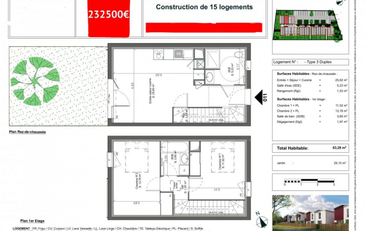 Réseau Immo-diffusion : Maison de village  ARTIGUES-PRES-BORDEAUX  63 m2 232 500 € 