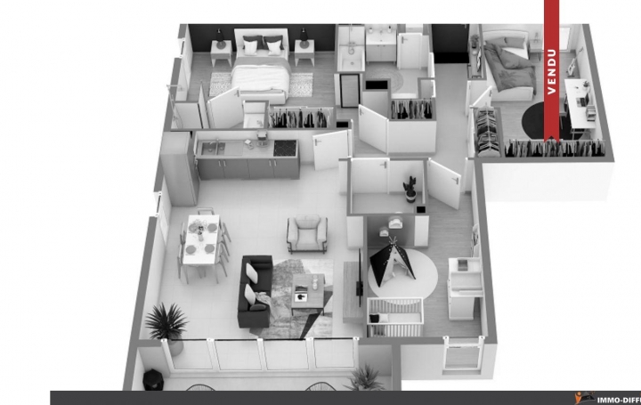 Réseau Immo-diffusion : Appartement P4  ARCACHON  96 m2 590 000 € 