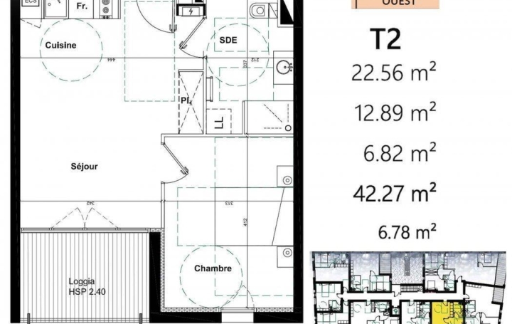 Réseau Immo-diffusion : Appartement P2  BEGLES  42 m2 261 800 € 