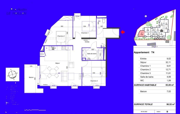 Réseau Immo-diffusion : Appartement P4  LE HAILLAN  83 m2 359 000 € 