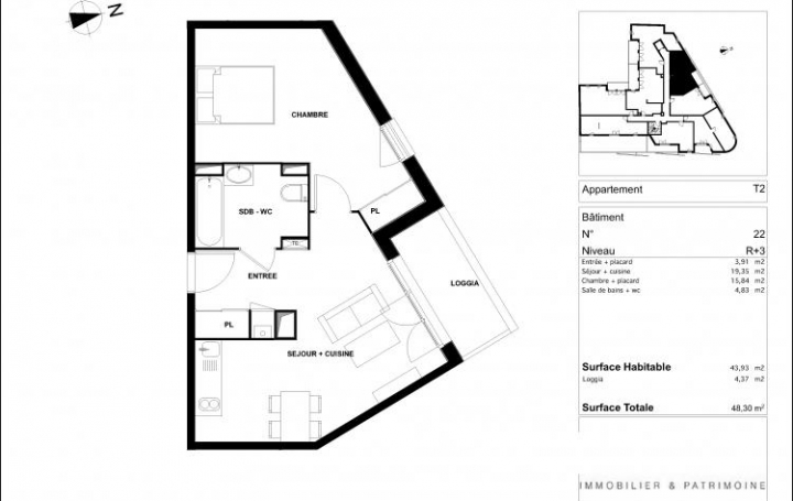 Réseau Immo-diffusion : Appartement P2  CENON  48 m2 156 600 € 