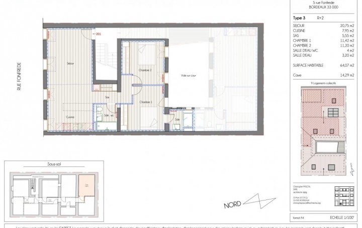 Réseau Immo-diffusion : Appartement P3  BORDEAUX  64 m2 461 304 € 