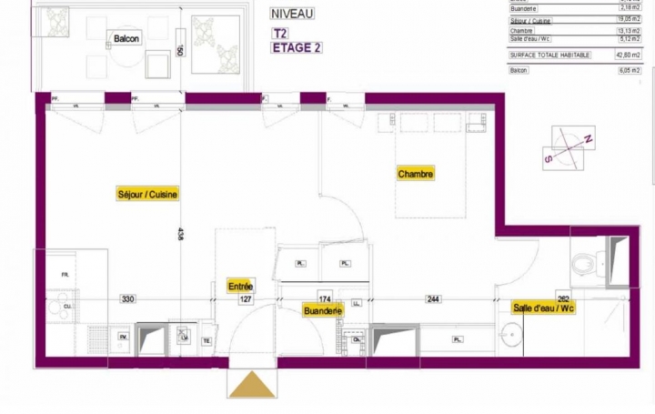 Réseau Immo-diffusion : Appartement P2  LE TEICH  43 m2 192 000 € 