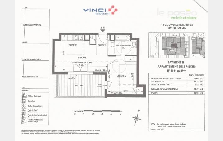 Réseau Immo-diffusion : Appartement P2  BALMA  42 m2 550 € 