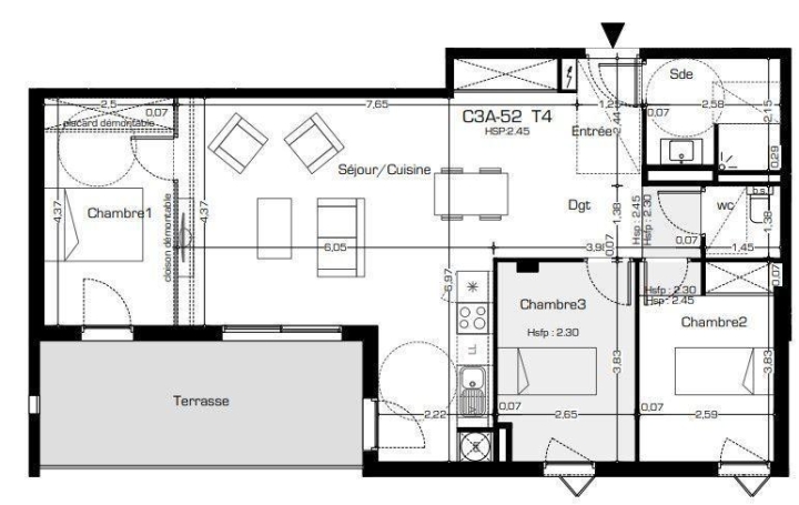 Appartement BEZIERS (34500) 83 m2 282 200 € 