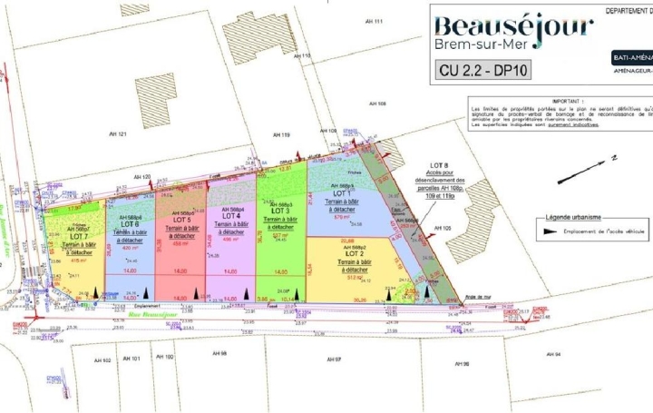 Terrain BREM-SUR-MER (85470) 420 m<sup>2</sup> 109 500 € 
