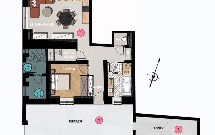 2 Pièces ENNERY (57365)  48 m2 139 000 € 