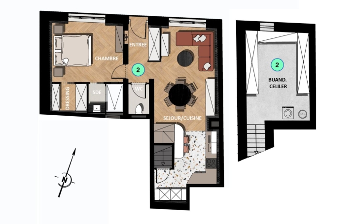 2 Pièces ENNERY (57365)  53 m2 99 000 € 