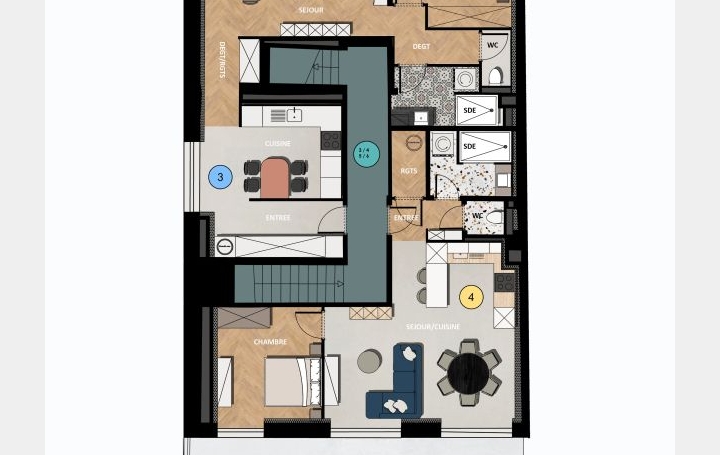 2 Pièces ENNERY (57365)  55 m2 99 000 € 