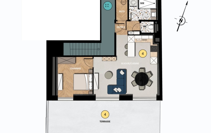 2 Pièces ENNERY (57365)  44 m2 99 000 € 