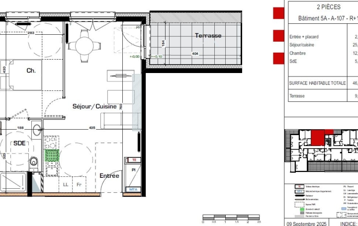 2 Pièces MONTIGNY-LES-METZ (57950)  46 m2 212 500 € 