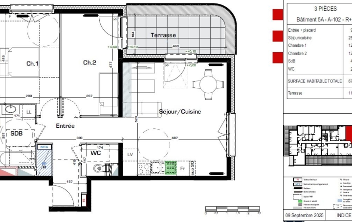 3 Pièces MONTIGNY-LES-METZ (57950)  68 m2 284 500 € 
