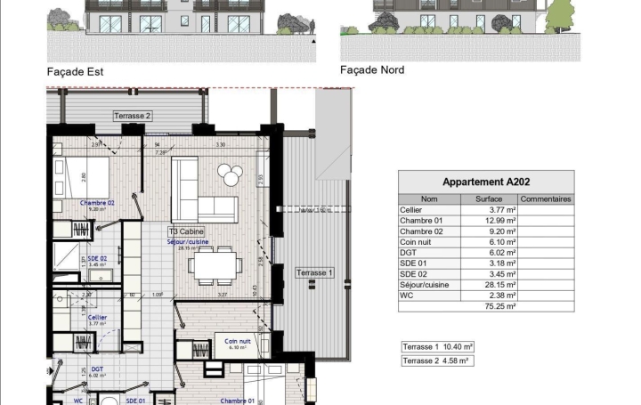 3 Pièces MORILLON (74440)  75 m2 517 000 € 