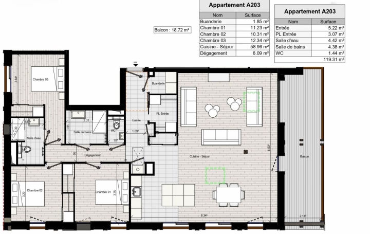 Appartement MORILLON (74440) 119 m<sup>2</sup> 760 000 € 
